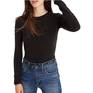 NWT Madewell Crewneck Thong Long-sleeve Bodysuit